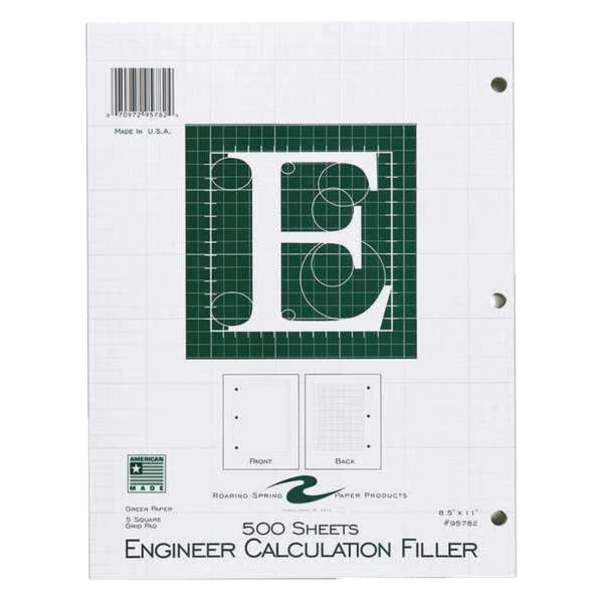 500 sheets of engineering paper.